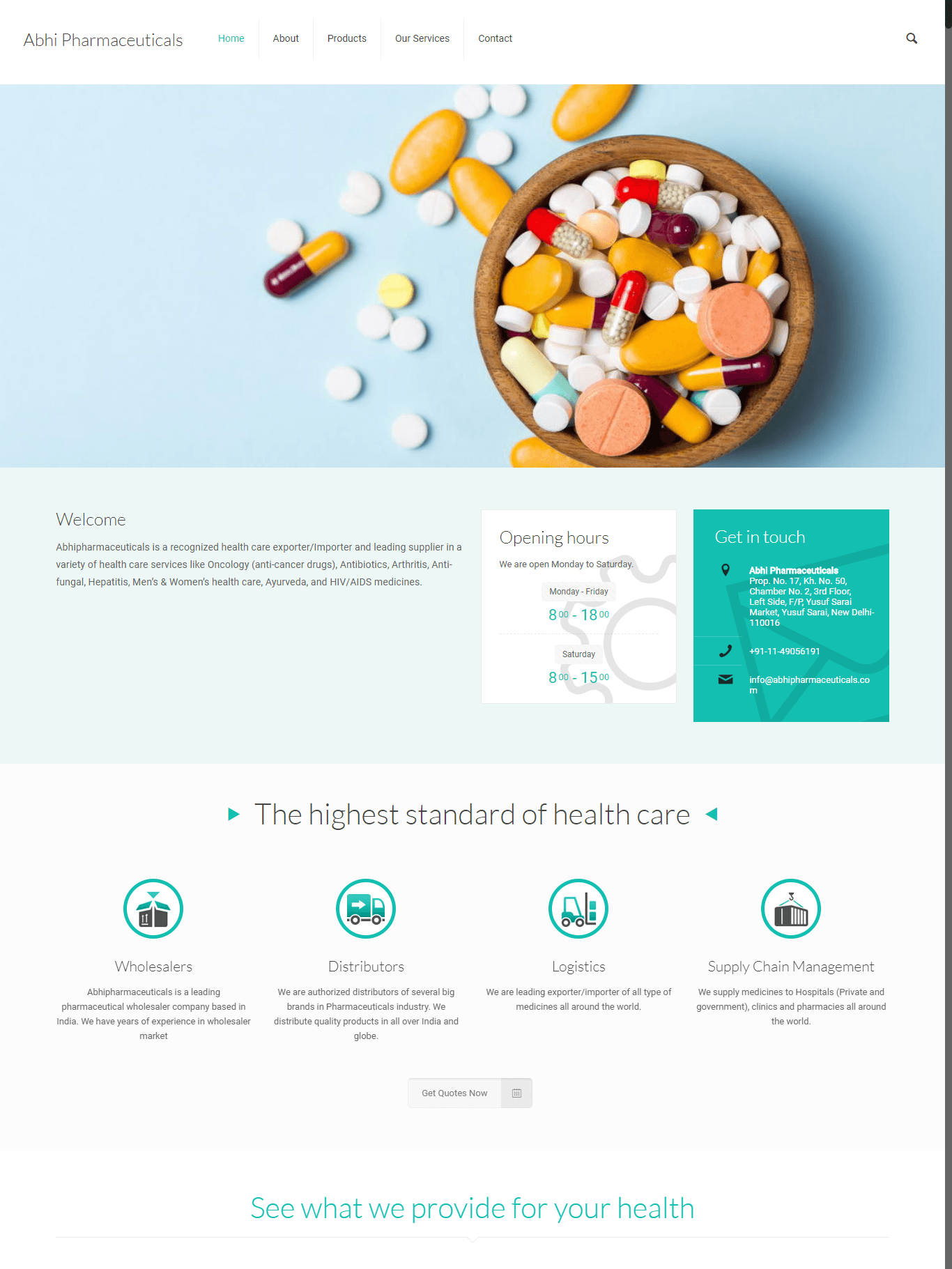 Abhi Pharmaceuticals 1 - Web Design